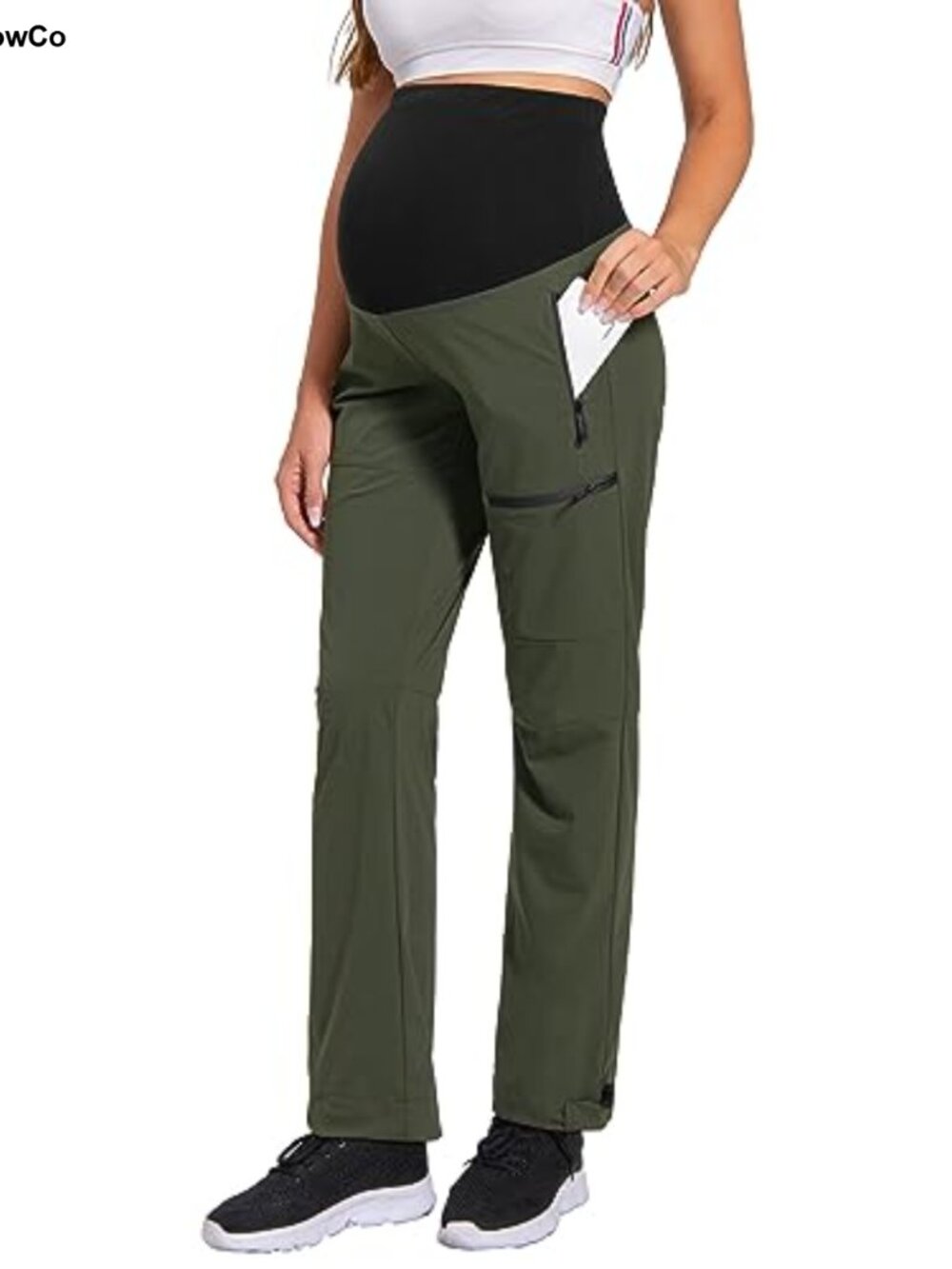 Maternity Cargo Scrub Pants Quick-Dry Hiking Pregnancy Pants